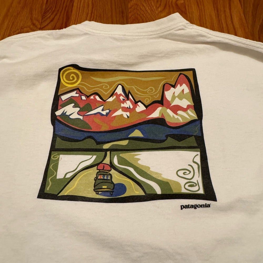 Patagonia Vintage Beneficial T Shirt Long Sleeve Men’s XL Mountains